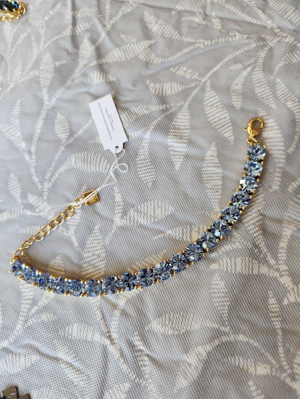 Parklane blue impression- Elegant Gold Bracelet with Light Blue Crystal 3ct tw